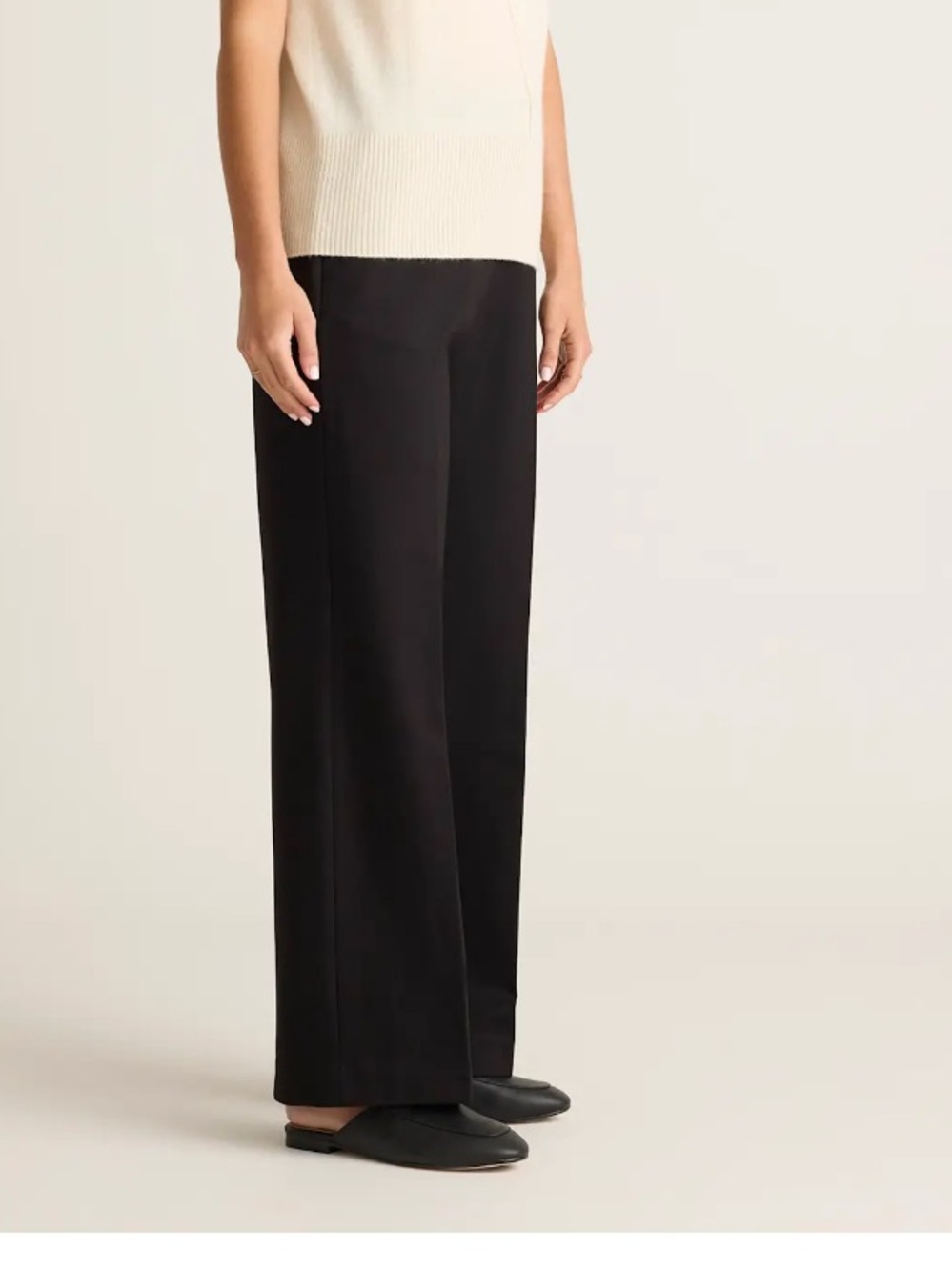 Quince Ultra-Stretch Ponte BlackTrousers Pants